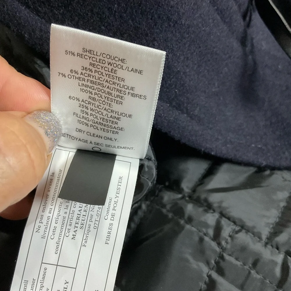 Express Men’s Black Wool Blend Toggle Hooded Coat Size S - Picture 5 of 11